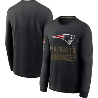New England Patriots Men's 2020 Salute to Service Sideline Performance Long Sleeve T-Shirt - Black