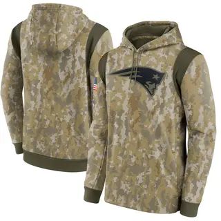 New England Patriots Men's 2021 Salute to Service Therma Performance Pullover Hoodie - Camo