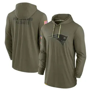 New England Patriots Men's 2022 Salute to Service Tonal Pullover Hoodie - Olive