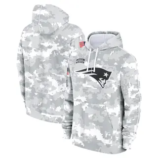 New England Patriots Men's 2024 Salute to Service Club Fleece Pullover Hoodie - Arctic Camo