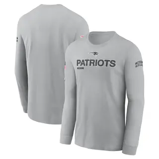 New England Patriots Men's 2024 Salute To Service Long Sleeve T-Shirt - Gray