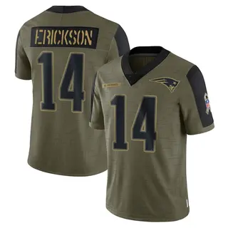 New England Patriots Men's Alex Erickson Limited 2021 Salute To Service Jersey - Olive