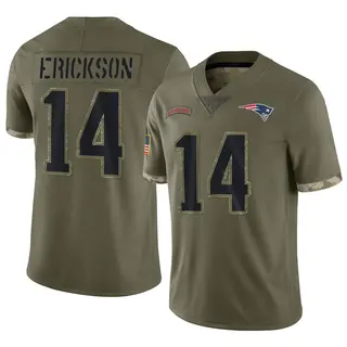 New England Patriots Men's Alex Erickson Limited 2022 Salute To Service Jersey - Olive