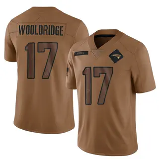 New England Patriots Men's Ben Wooldridge Limited 2023 Salute To Service Jersey - Brown