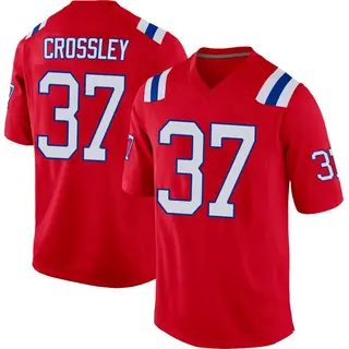 New England Patriots Men's Brandon Crossley Game Alternate Jersey - Red