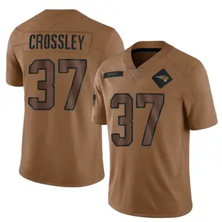 New England Patriots Men's Brandon Crossley Limited 2023 Salute To Service Jersey - Brown