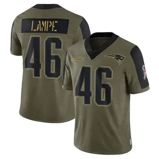 New England Patriots Men's Brock Lampe Limited 2021 Salute To Service Jersey - Olive