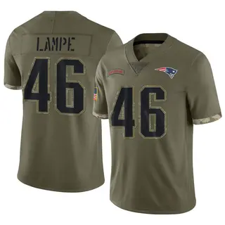 New England Patriots Men's Brock Lampe Limited 2022 Salute To Service Jersey - Olive