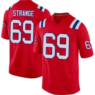 New England Patriots Men's Cole Strange Game Alternate Jersey - Red