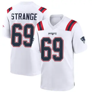 New England Patriots Men's Cole Strange Game Jersey - White