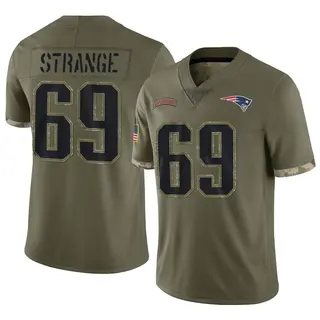 New England Patriots Men's Cole Strange Limited 2022 Salute To Service Jersey - Olive