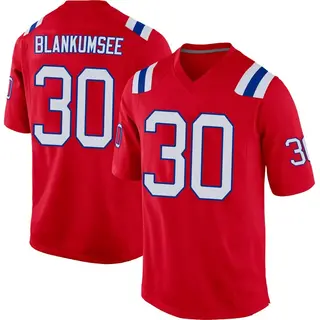 New England Patriots Men's Demeer Blankumsee Game Alternate Jersey - Red