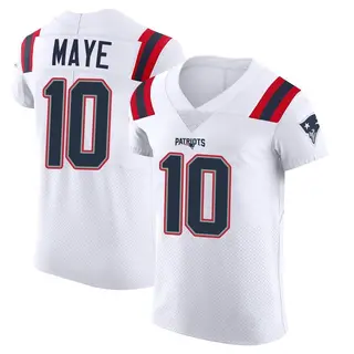 New England Patriots Men's Drake Maye Elite Vapor Untouchable Jersey - White