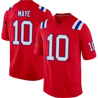 New England Patriots Men's Drake Maye Game Alternate Jersey - Red
