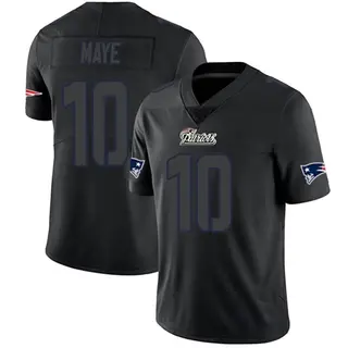 New England Patriots Men's Drake Maye Limited Jersey - Black Impact