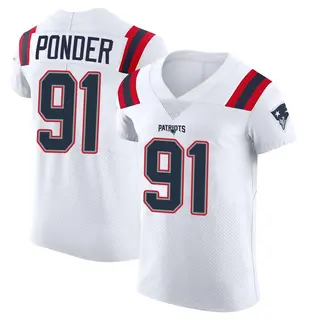 New England Patriots Men's Elijah Ponder Elite Vapor Untouchable Jersey - White