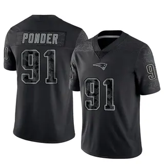 New England Patriots Men's Elijah Ponder Limited Reflective Jersey - Black