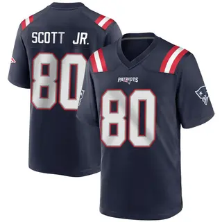 New England Patriots Men's Gee Scott Jr. Game Team Color Jersey - Navy Blue