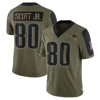 New England Patriots Men's Gee Scott Jr. Limited 2021 Salute To Service Jersey - Olive