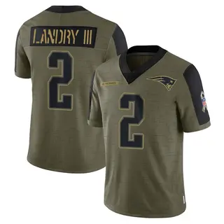 New England Patriots Men's Harold Landry III Limited 2021 Salute To Service Jersey - Olive