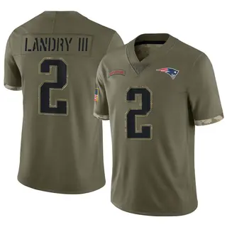 New England Patriots Men's Harold Landry III Limited 2022 Salute To Service Jersey - Olive