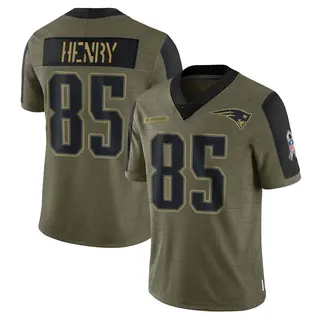 New England Patriots Men's Hunter Henry Limited 2021 Salute To Service Jersey - Olive