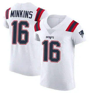New England Patriots Men's Josh Minkins Elite Vapor Untouchable Jersey - White