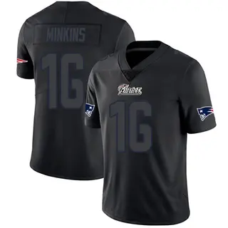 New England Patriots Men's Josh Minkins Limited Jersey - Black Impact