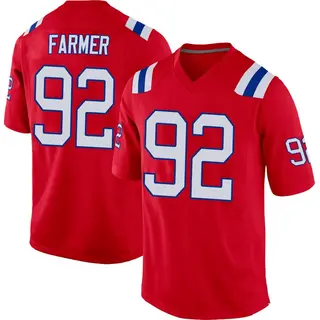 New England Patriots Men's Joshua Farmer Game Alternate Jersey - Red