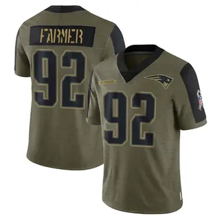 New England Patriots Men's Joshua Farmer Limited 2021 Salute To Service Jersey - Olive