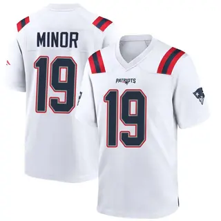 New England Patriots Men's Kobee Minor Game Jersey - White