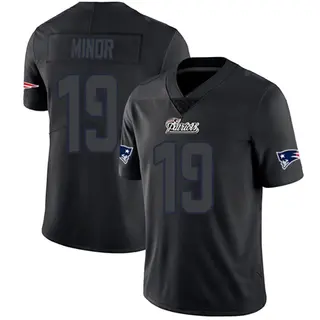 New England Patriots Men's Kobee Minor Limited Jersey - Black Impact
