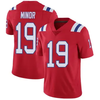 New England Patriots Men's Kobee Minor Limited Vapor Untouchable Alternate Jersey - Red