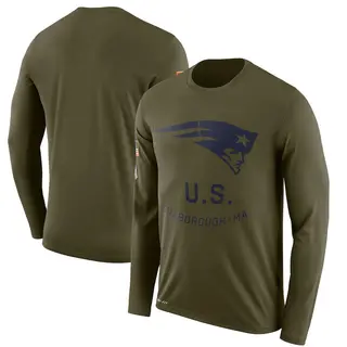 New England Patriots Men's Legend 2018 Salute to Service Sideline Performance Long Sleeve T-Shirt - Olive