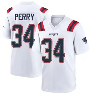 New England Patriots Men's Mark Perry Game Jersey - White