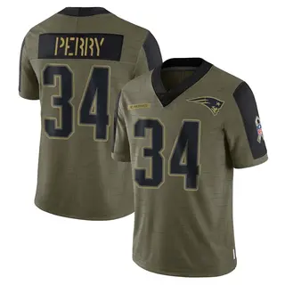 New England Patriots Men's Mark Perry Limited 2021 Salute To Service Jersey - Olive