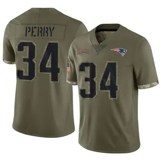 New England Patriots Men's Mark Perry Limited 2022 Salute To Service Jersey - Olive