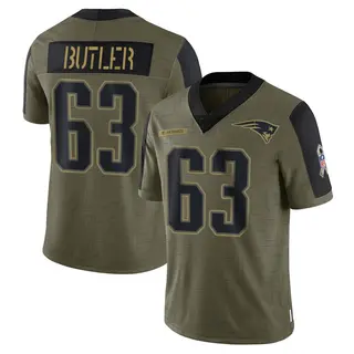New England Patriots Men's Mehki Butler Limited 2021 Salute To Service Jersey - Olive