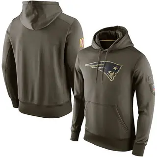 New England Patriots Men's Salute to Service KO Performance Hoodie - Olive