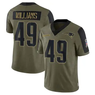 New England Patriots Men's Trayveon Williams Limited 2021 Salute To Service Jersey - Olive