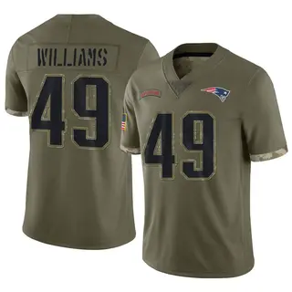 New England Patriots Men's Trayveon Williams Limited 2022 Salute To Service Jersey - Olive