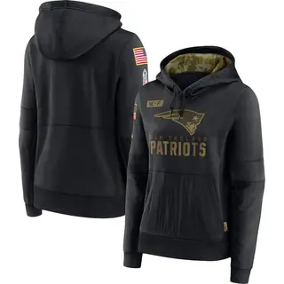 New England Patriots Women's 2020 Salute to Service Performance Pullover Hoodie - Black