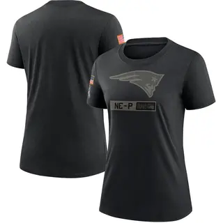 New England Patriots Women's 2020 Salute To Service Performance T-Shirt - Black