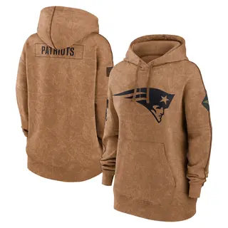 New England Patriots Women's 2023 Salute to Service Pullover Hoodie - Brown