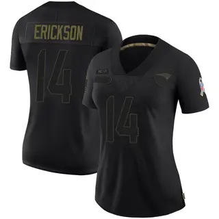 New England Patriots Women's Alex Erickson Limited 2020 Salute To Service Jersey - Black