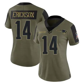 New England Patriots Women's Alex Erickson Limited 2021 Salute To Service Jersey - Olive
