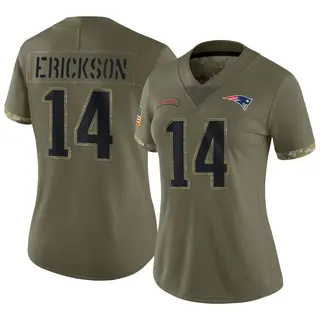 New England Patriots Women's Alex Erickson Limited 2022 Salute To Service Jersey - Olive