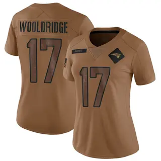 New England Patriots Women's Ben Wooldridge Limited 2023 Salute To Service Jersey - Brown