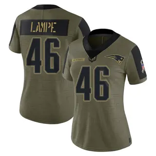 New England Patriots Women's Brock Lampe Limited 2021 Salute To Service Jersey - Olive