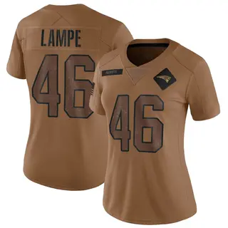 New England Patriots Women's Brock Lampe Limited 2023 Salute To Service Jersey - Brown